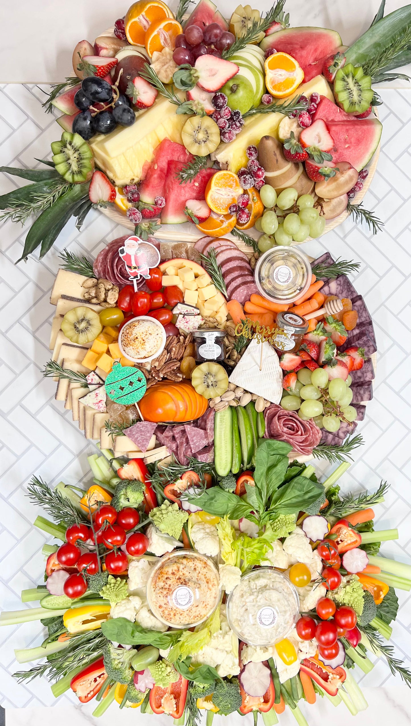 Fruit, Charcuterie and Crudités. Perfect party TRIO